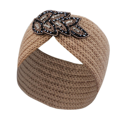 Yarwayer Rhinestone Glitter Bling Crochet Turban Knited Headband Headwrap Hairband Braided For Winter Ear Warmers Hear Wrap For Girl Women