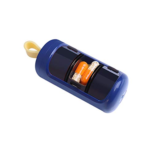Mini Cute Small Round Compact Vitamin Medication Keychain Travel Pocket Fish Pill Daily Organizer Bottle Purse 2 or 3 Times per Day