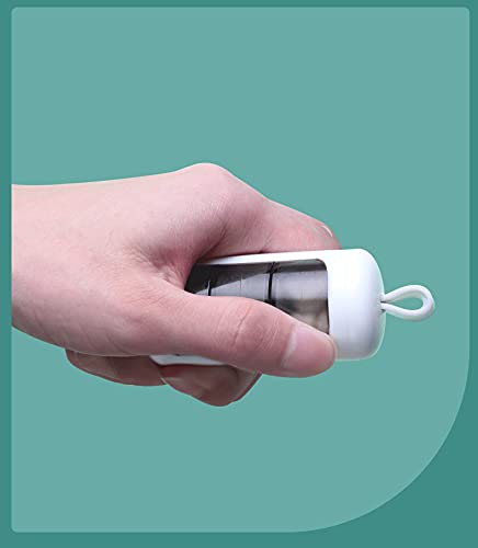 Mini Cute Small Round Compact Vitamin Medication Keychain Travel Pocket Fish Pill Daily Organizer Bottle Purse 2 or 3 Times per Day