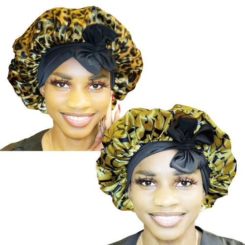 Bonnet Queen Silk Bonnet For Sleeping Satin Bonnet Hair Bonnet Pink Bonnets for Women Natural Hair Wrap Night Satin Cap For Girls 2Pcs Pack